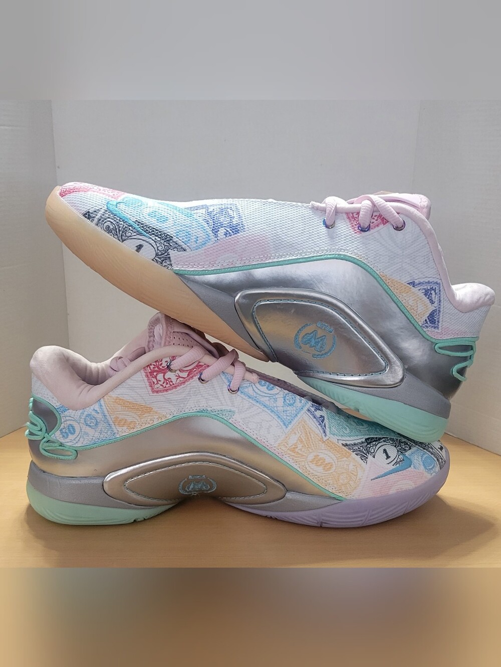 Nike Women’s Pastel Multi-Color Athletic Sneakers with Silver Panels
